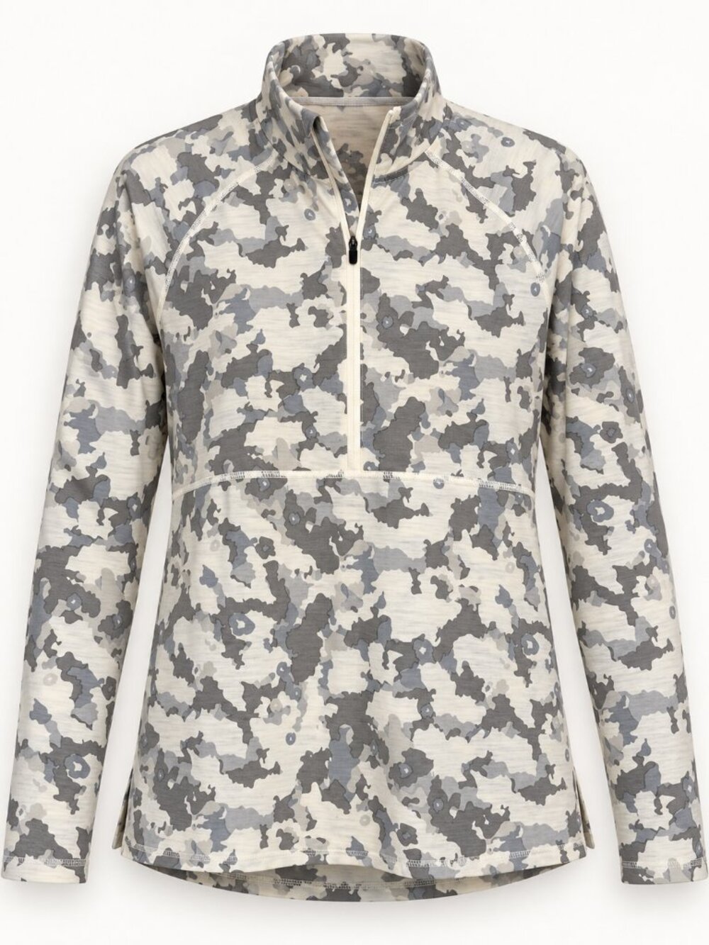 Outdoor Research Quarter Zip Pullover Top Large Gray Camo Hiking Casual